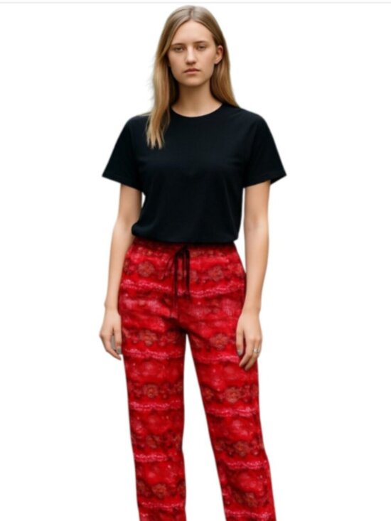 The Rudolph Co. Other - The Rudolph Co  Size 12-14 Lounge Pants / Pajamas Stretch Soft Reindeer Red Xmas